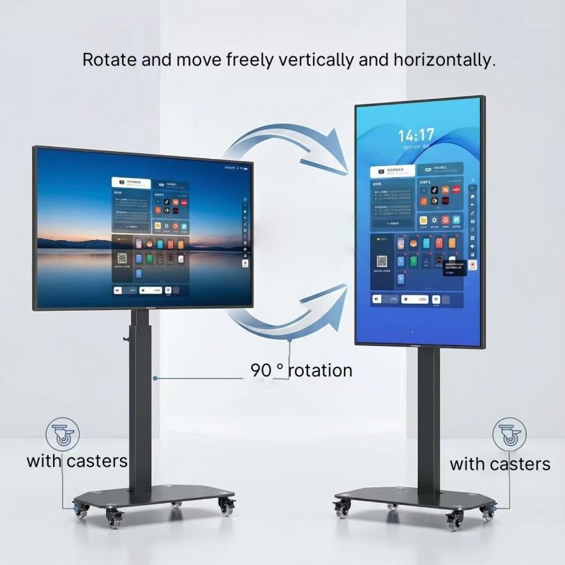 Movable Mobile Live Streaming Screen 43 Inch Interactive Touch Screen Monitor