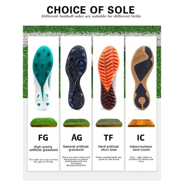 Training Professional Best Leather All Ages Soccer Football Cleats Fustal Shoes