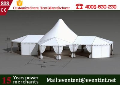 Folding Shade Canopy PVC Fabric , High Peak Frame Tents With Restaurant Seat Cushion