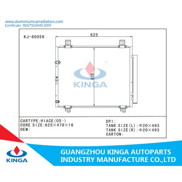 Aluminum Toyota  AC Condenser Of Hiace(05-) For Replacment , car ac condenser