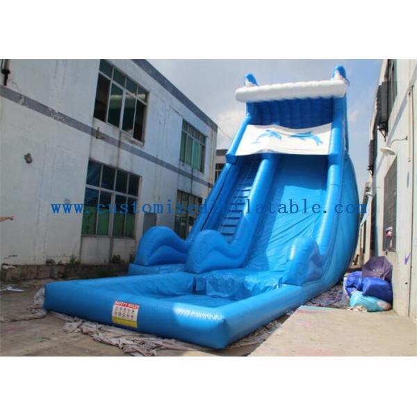 Blue Dolphin Inflatable Rental Water Slides Bounce House For Big Kids / Teenagers