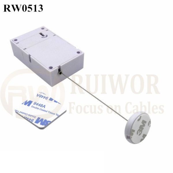 RW0513 Cuboid Anti Theft Pull Box With Dia 30MMx5.5MM Circular Adhesive ABS Block
