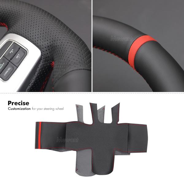 Hand Stitching Custom PU Leather Steering Wheel Cover for Jeep Grand Cherokee SRT