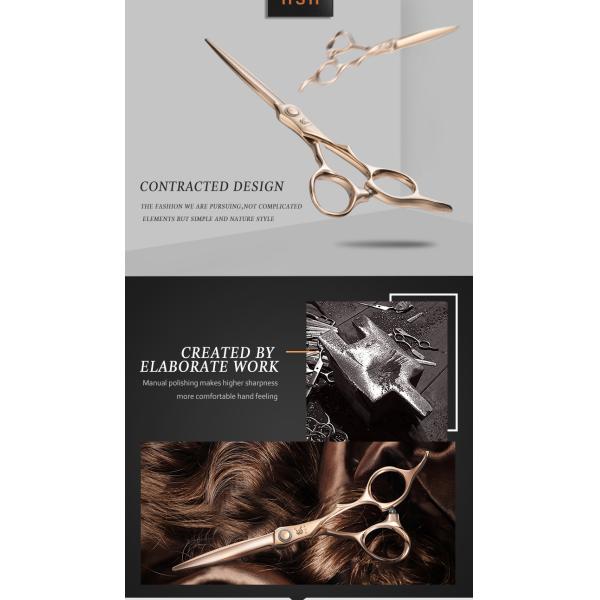 Cobalt Steel Colourful Scissors , Rose Gold Hair Cutting Shears High Stability
