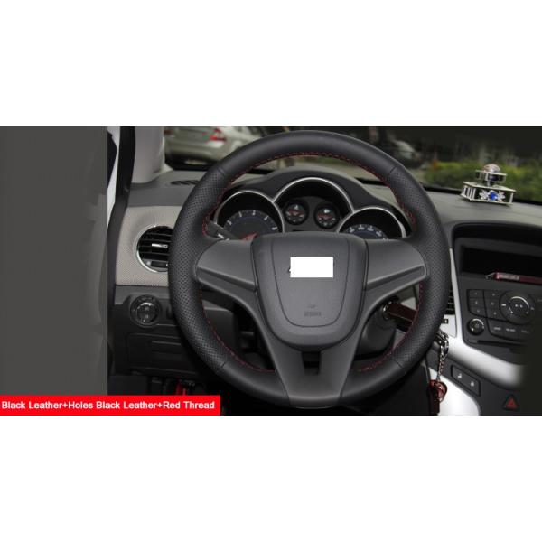 Black DIY Suede Leather Steering Wheel Cover for Chevrolet Cruze Chevrolet Aveo