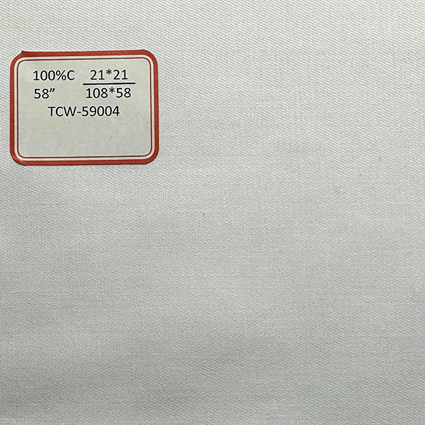 108*58 Density White Cotton Fabric 21*21 Yarn Count Customized