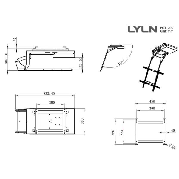 Моторизованное серебром сальто ТВ, электрическое моторизованное сальто вниз соорудило держатель ТВ потолка крыши