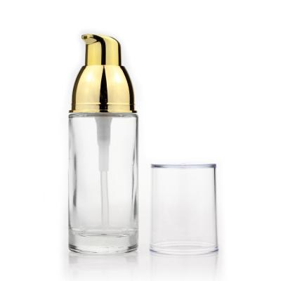 garrafa de vidro de empacotamento da loção da bomba da fundação 30ml líquida luxuosa