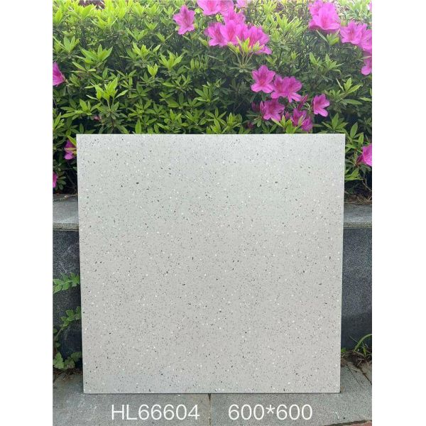 Waterproof and Anti-slip Gray 600x600mm Indoor Floor Terrazzo Ceramic Tiles For Living Room