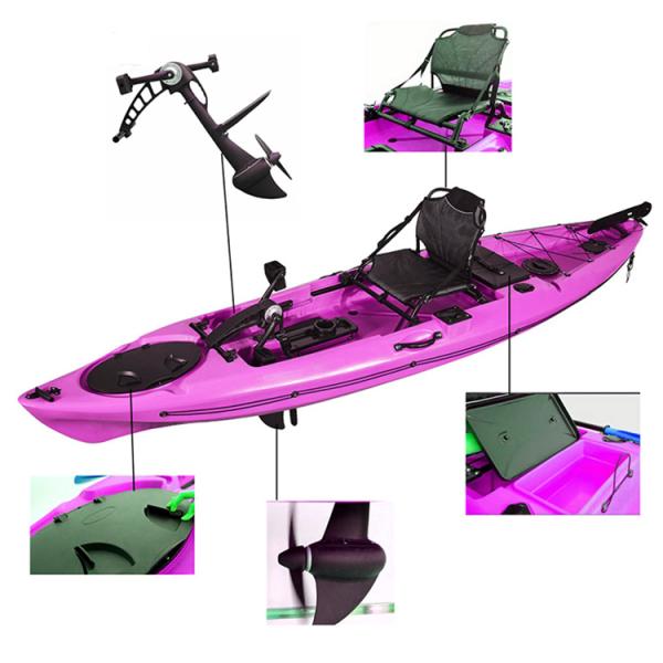 Sea Fishing Foot Pedal Kayak Angler Sit On Top With Adjustable Comfort Seat 180kgs