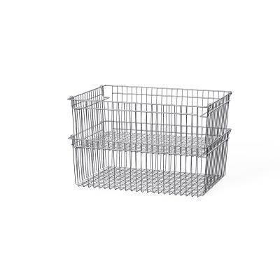 Stackable Metal Wire Baskets For Storage , Household Metal Mesh Storage Baskets