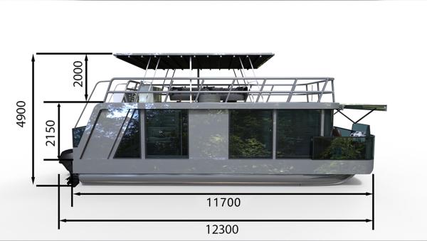 Robust Construction Luxury Pontoon Boat Aluminum Houseboats Custom Design
