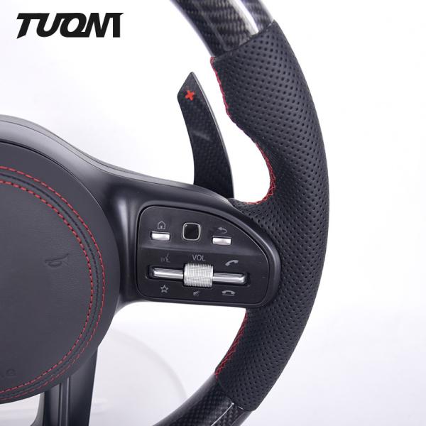 Perforated Leather Mercedes Benz Steering Wheel Carbon Fiber