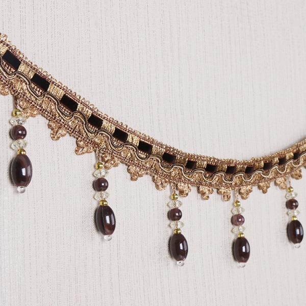 Handmade fashionable chain beads lace tassels fringes for curtain/sofa/pillow decoration