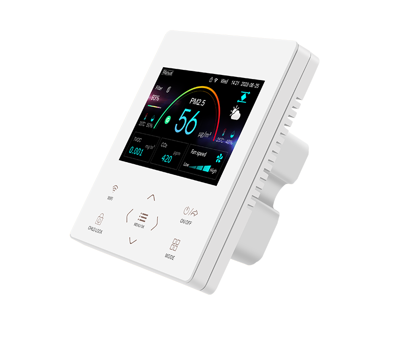 4.3 Inch LCD Intelligent Airflow Adjustment Real Time Air Quality Monitoring Ventilation Controller
