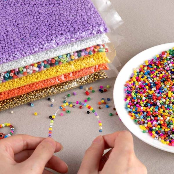 Beading Material Glass Seed Beads 2mm3mm4mm Opaque Color Series 450g Pack Seed Beads for Diy Jewelry