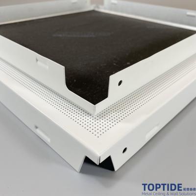 Acoustic Suspended Metal Sound Panels Perforated Aluminium Ceiling Panel With SoundTex Fleece