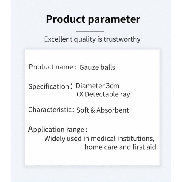 Medical Supplies Absorbent Gauze Ball 100% Cotton X-ray Peanut Absorbent Surgical Gauze Ball