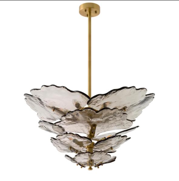 Chandelier de cristal de cuivre moderne de luxe pour salle à manger décoration de plafond intérieur