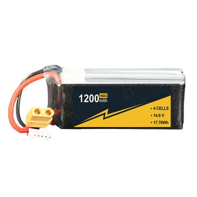 14.8V 2S 3s 4s1p Bateria de barco RC 1200mAh 100C-160C Caixa dura