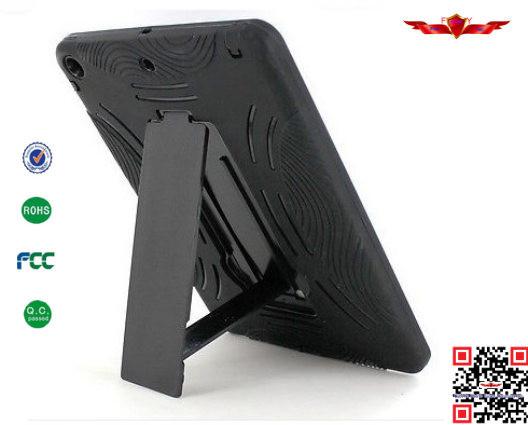 100% Brand New Import Silicone+PC Hybrid Hard Cover Case For Ipad Mini 2 With Stand