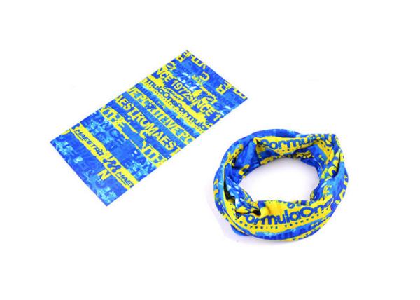 Blue Grid Pattern  Tubular Headwear 100% Microfiber Polyester Sublimation Printing
