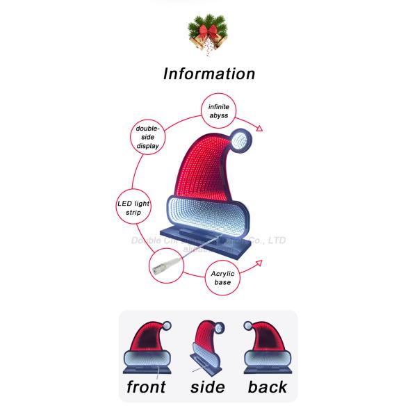 NO Dimmer Support Christmas Stocking LED Light Acrylic Magic Mirror for Festive Decor