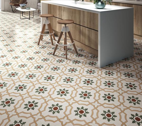 Jaune clair et vert 200x200mm Carreaux rustiques en céramique durables et en brique de feu pour salle de bain et salon