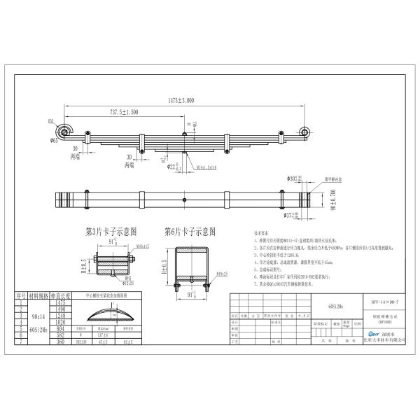 Trailer Axle Suspension 90×14-7 Eye To Eye Trailer Springs