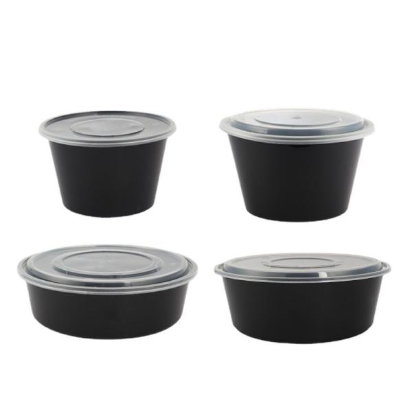 Disposable transparent thickened round fast food box takeaway bowl for takeout in various specifications