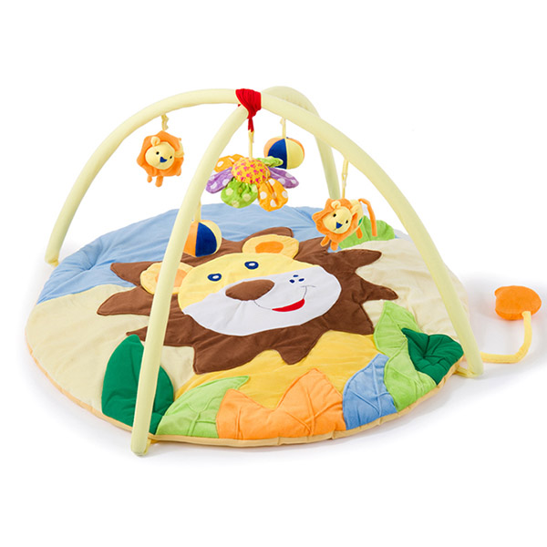 Washable Round Lions Plush Baby Mat Newborn Tummy Time Gym Mat