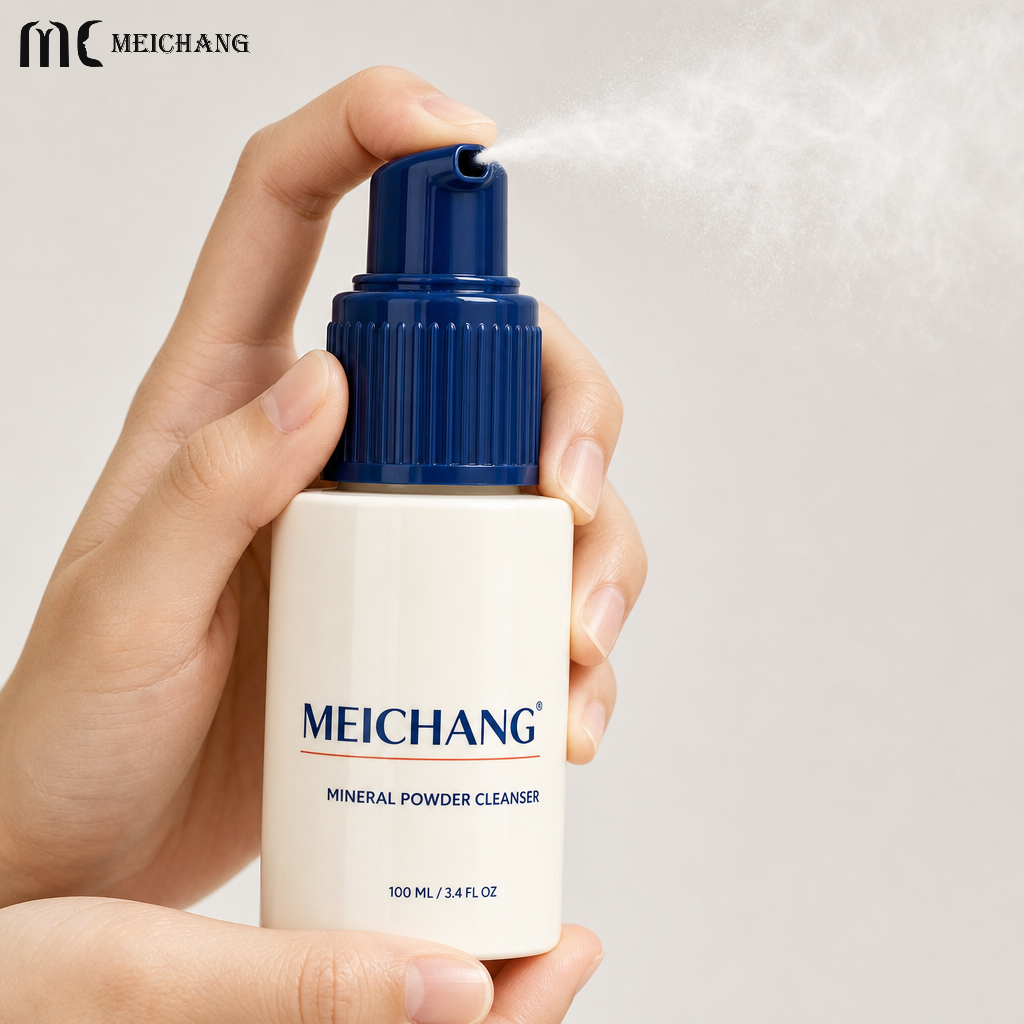 60ml 80ml 120ml Custom PET Powder Spray Bottle with Powder Pump (MC-1507)