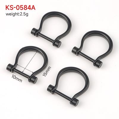 Customized Logo Acceptable 10mm D Ring Metal Screw D-Ring Buckle for DIY Leather Craft