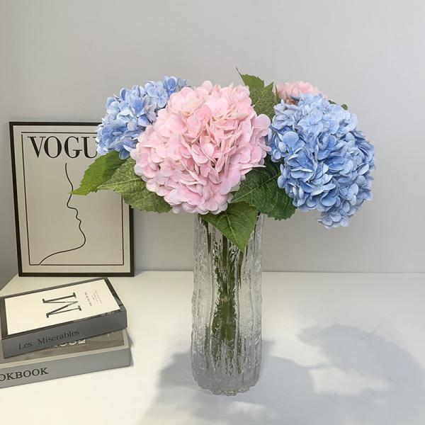 Biomimetic hydrangea flowers, simulated flowers, moisturizing touch, hydrangea bouquets, living room dining table decorations, wedding flower arrangement decorations