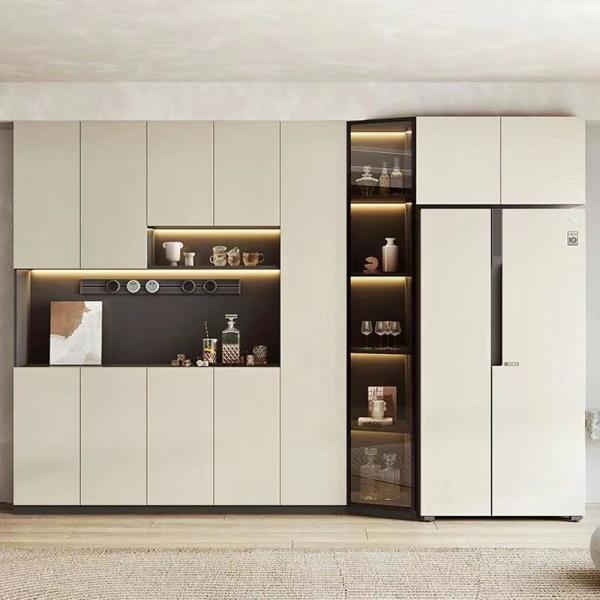 Hotel Restaurant Luxury Sideboard Cabinets Integrated Wall Embedded Refrigerator Cabinet