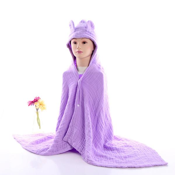 Cotton Muslin Hooded Towel Animal Pattern Super Strong Water Absorption