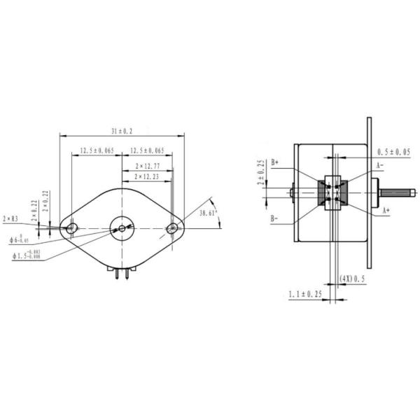 провод 20BY45 угла 5 ° Stepper мотора премьер-министра 18 постоянного магнита 20mm Stepper