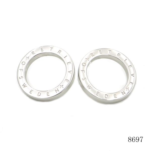 Custom Handbag O Rings Shiny Zinc Alloy Ring 35mm Bag Accessories