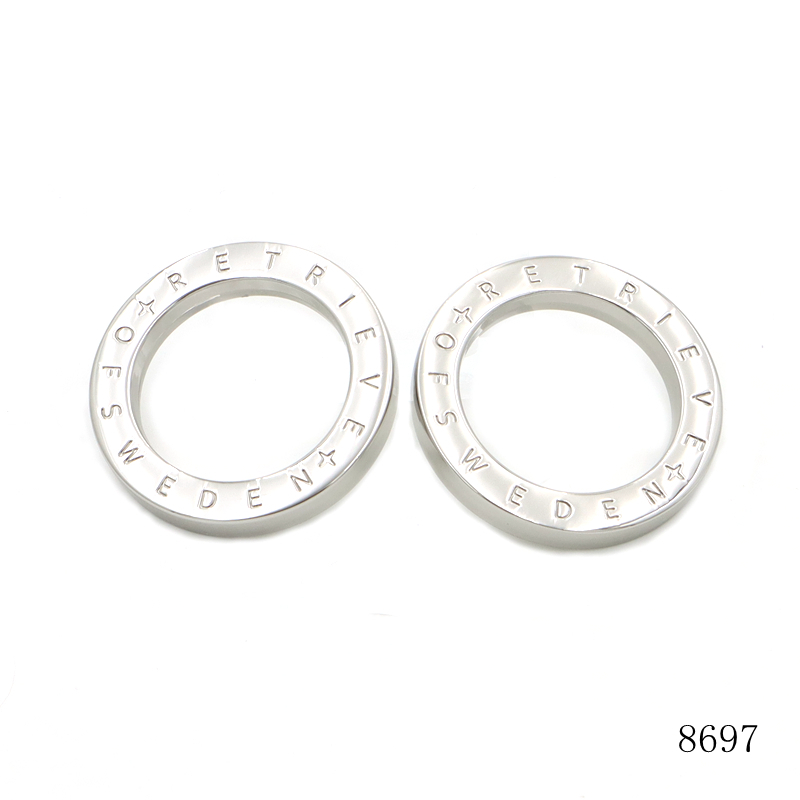 Custom Handbag O Rings Shiny Zinc Alloy Ring 35mm Bag Accessories