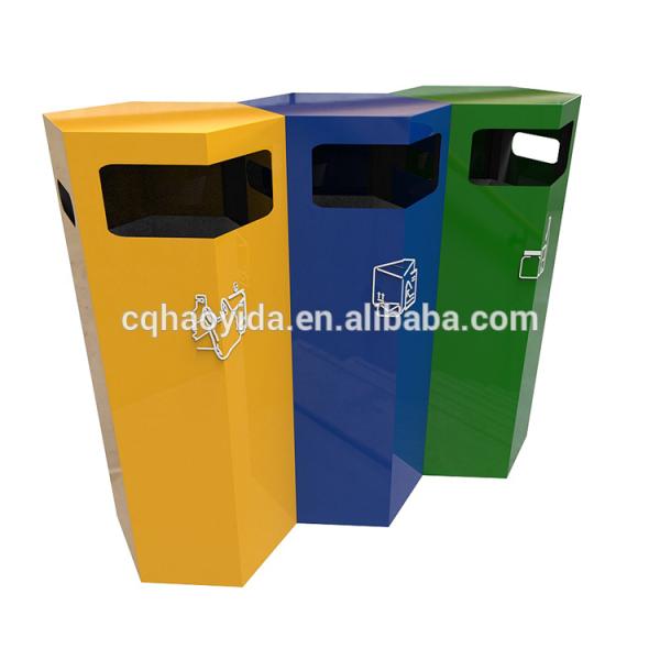 Metal Outdoor Commercial Trash Bin Outdoor Trash Can Recycling Waste Bin