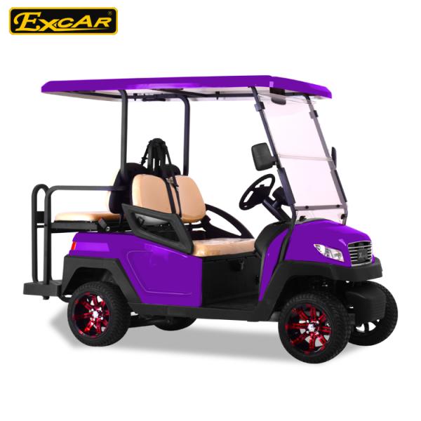 Fuel Type Electric Golf Car 350AH 3.7W Aluminium Electric Hunting Carts Framework Purple