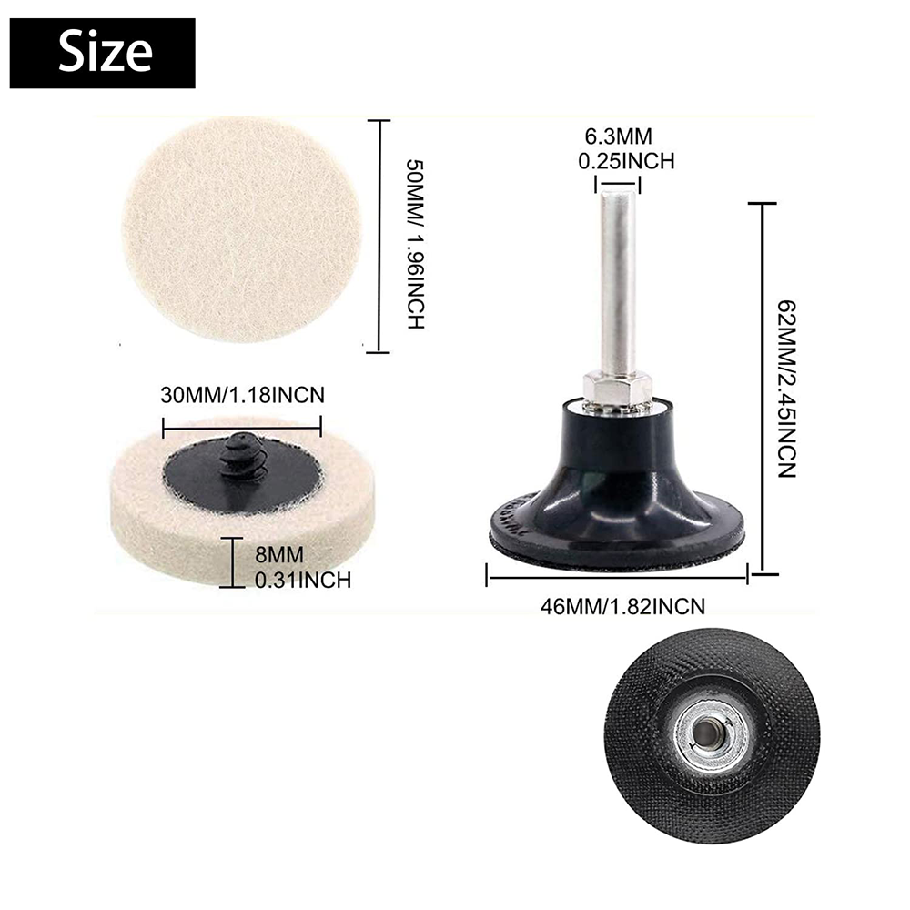 2 Inch Compressed Wool Fabric Quick Change Disc Roll Lock Surface Conditioning Buffing Pads for Polishing and Buffing Projects