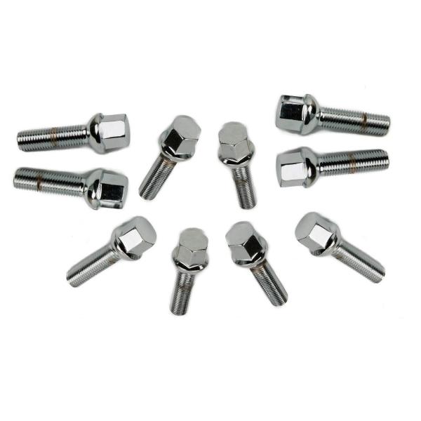 Silver Car Tire Wheel Lug Bolts Radius R13 Ball Seat Apply To BMW Series