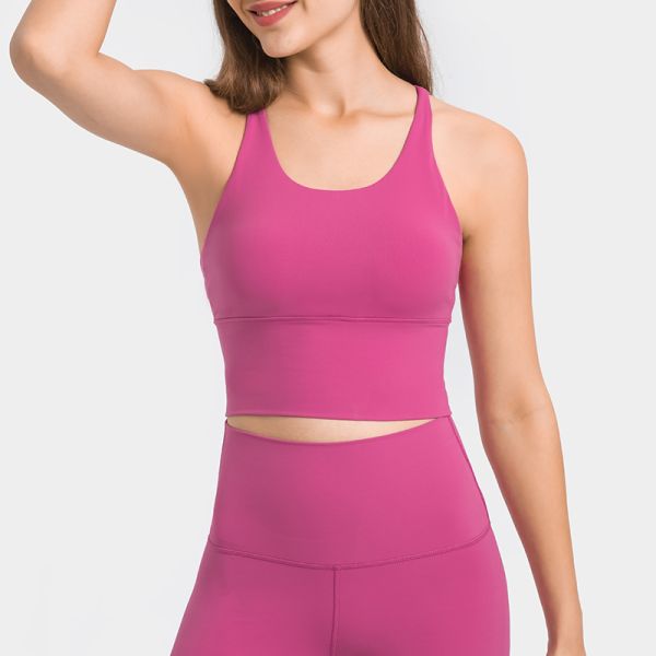 Women's Orange Racerback Sports Bra High Support Moisture Wicking for Yoga