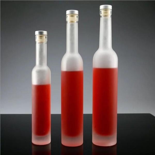 1L Fancy Clear Glass Vodka Bottle with Frost Surface Handling and Other Deep Process