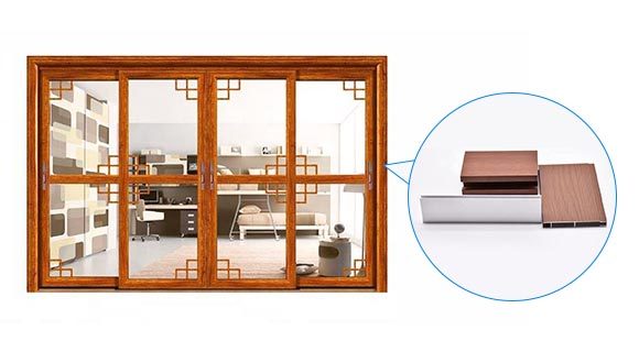 Transfer Wood Grain Window Aluminium Profile for Outdoor Use OEM