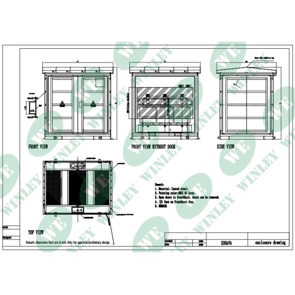 225kva Cast Coil Transformer 12.47kv To 480v Nema 3r Enclosure Doe 2016 IEEE ANSI Standards Epoxy Resin Cast Transformer