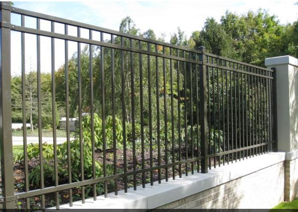 Heavy Duty Black Steel Fence For Commercial Project OEM / ODM Available