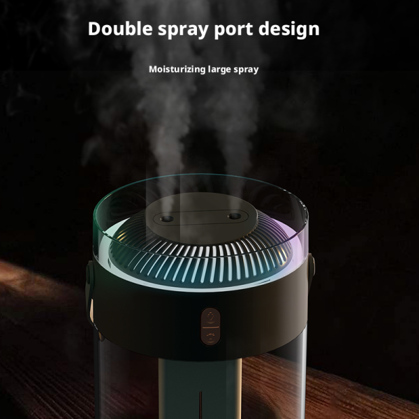 2.6L Capacity Plastic Ultrasonic Air Humidifier Household Use With Color Changing Lights
