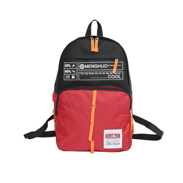 summer new Korean style letter printed backpack casual fashion contrast men's and women's outdoor backpacks